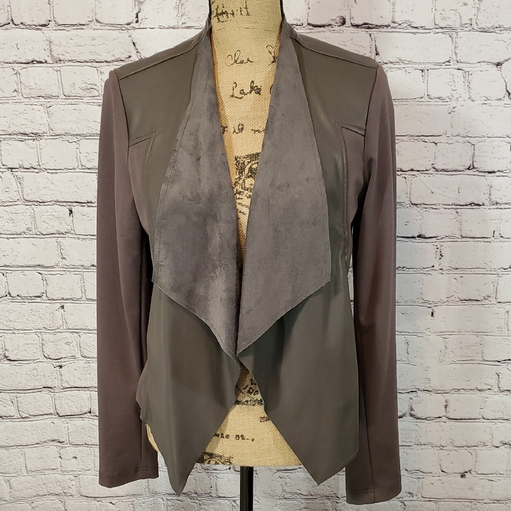 Edyson Gray Faux Leather Jacket Size M